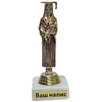 Статуэтка сувенирная Выпускница в конфедератке 140 мм с Вашей надписью
